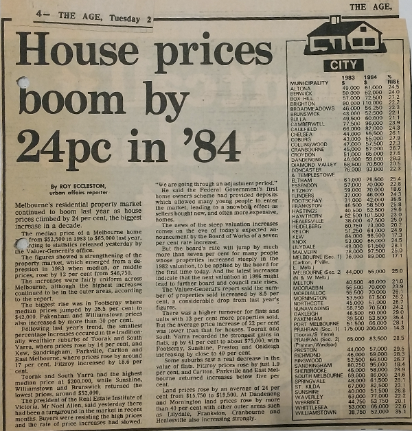 1984 – House Price Boom